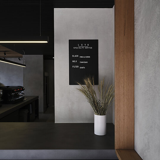 Interior photograph of Lava Espresso Kingston by Anne Stroud Photography
