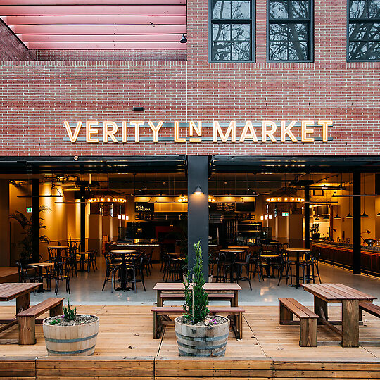 Interior photograph of Verity Lane Market by Lean Timms