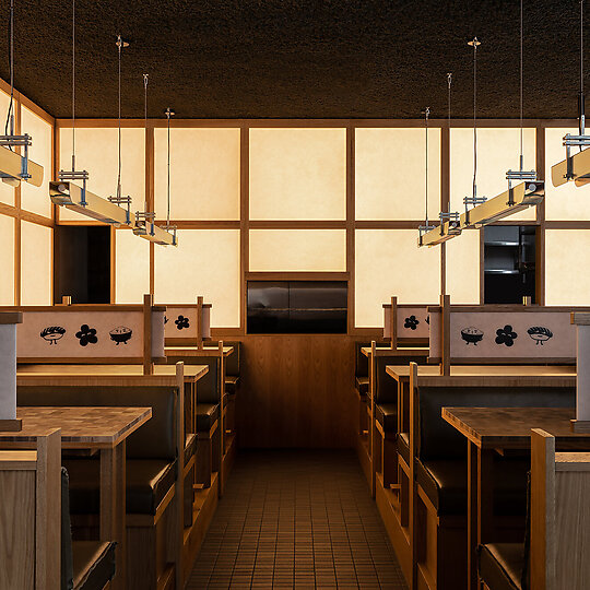 Interior photograph of Sakura Kaiten Sushi by Timothy Kaye