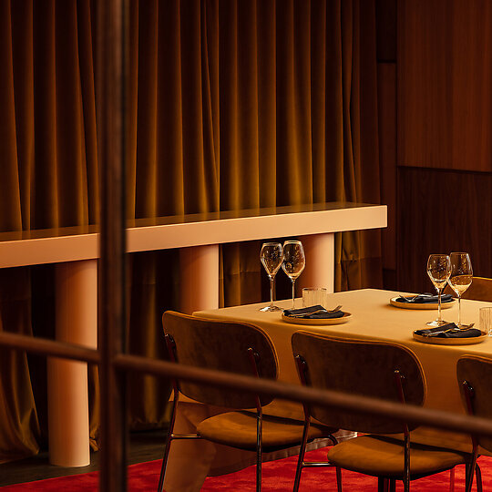 Interior photograph of Fugazzi Private Dining Room & Bar by Timothy Kaye