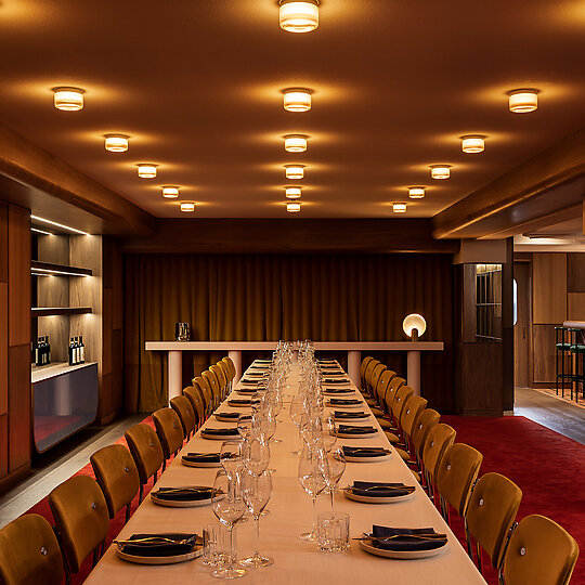 Interior photograph of Fugazzi Private Dining Room & Bar by Timothy Kaye