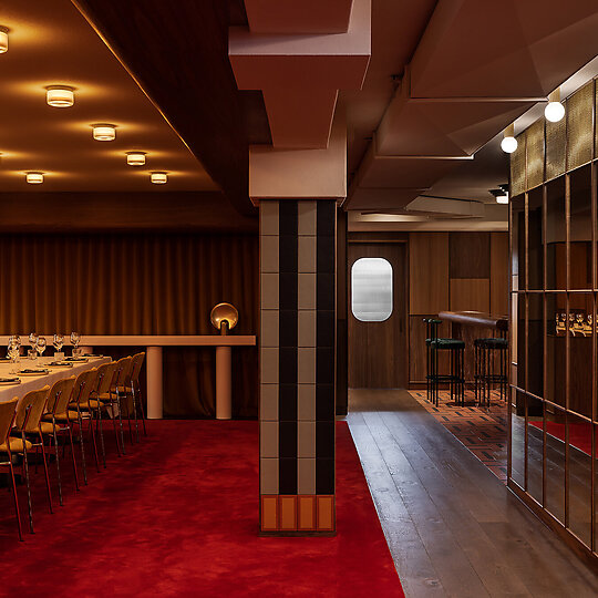 Interior photograph of Fugazzi Private Dining Room & Bar by Timothy Kaye