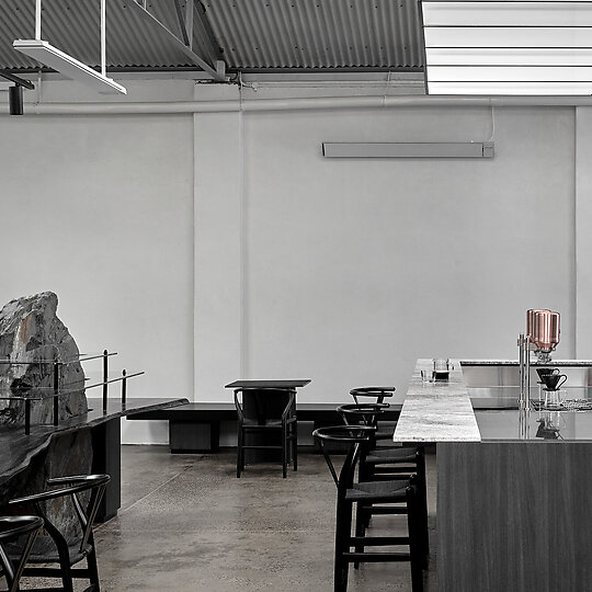 Interior photograph of Manta Ray Coffee Roastery by Peter Clarke
