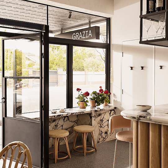 Interior photograph of Grazia Restaurant by Martina Gemmola