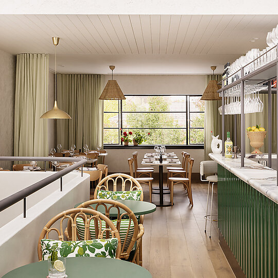 Interior photograph of Grazia Restaurant by Martina Gemmola