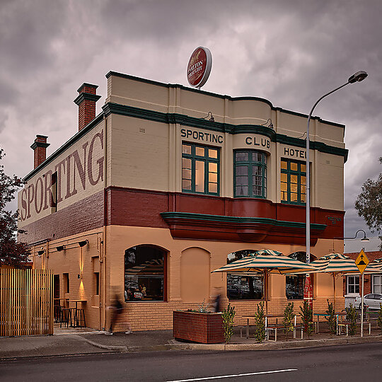 Interior photograph of The Sporting Club Hotel by Derek Stawell