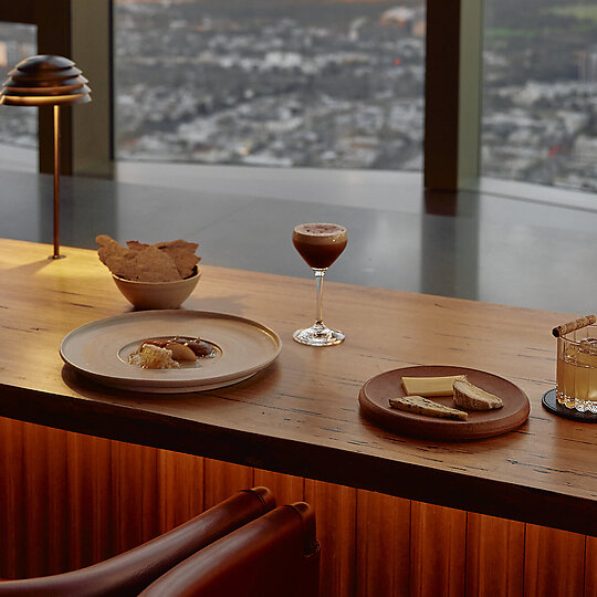 Interior photograph of The Ritz-Carlton Melbourne L80 Restaurant by Parker Blain