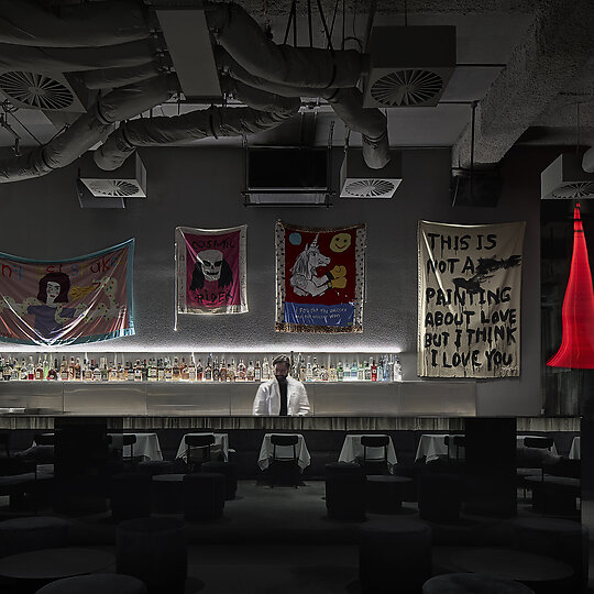 Interior photograph of Purple Pit by Peter Clarke Photography