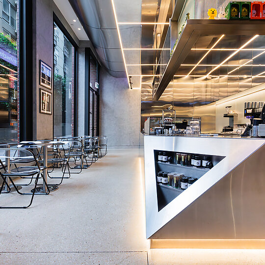 Interior photograph of Lovey Patisserie Cafe Featuring Xplayground by Yun Wei 