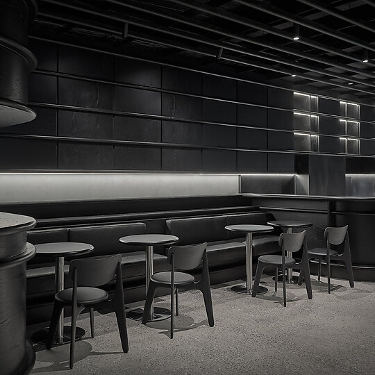 Interior photograph of Code Black - Morning Bar by Peter Clarke