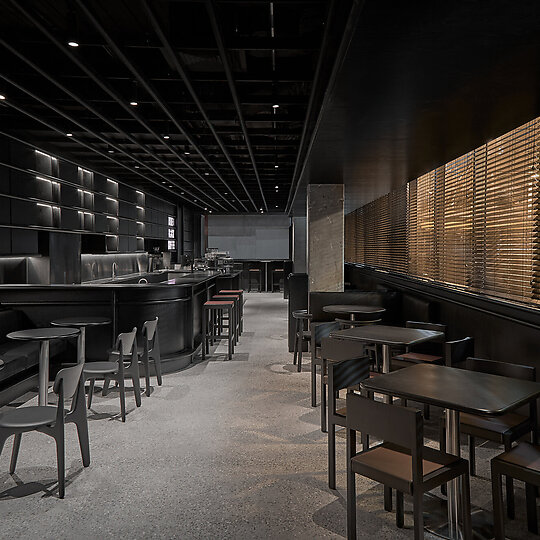 Interior photograph of Code Black - Morning Bar by Peter Clarke