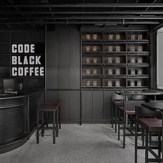 Interior photograph of Code Black - Morning Bar by Peter Clarke