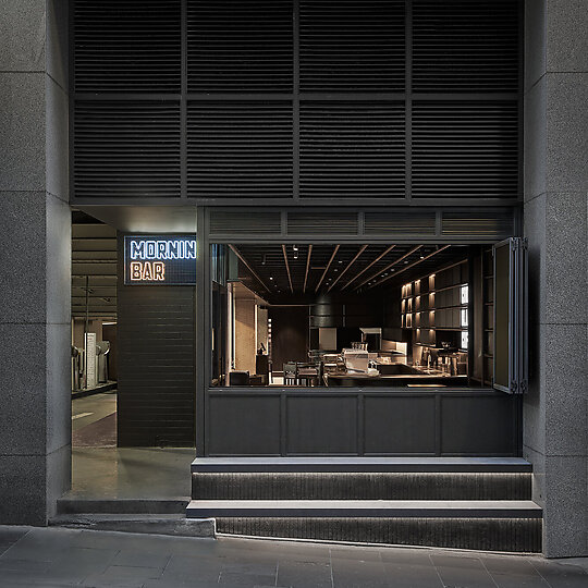 Interior photograph of Code Black - Morning Bar by Peter Clarke