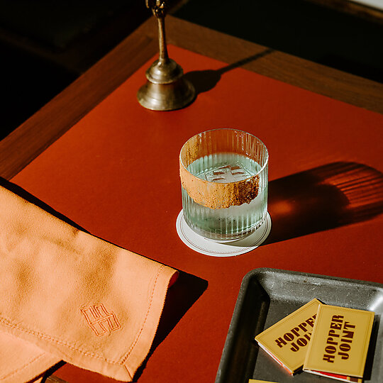 Interior photograph of Hopper Joint Brand Identity by Arianna Leggiero