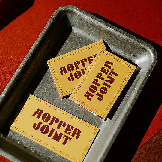 Interior photograph of Hopper Joint Brand Identity by Arianna Leggiero