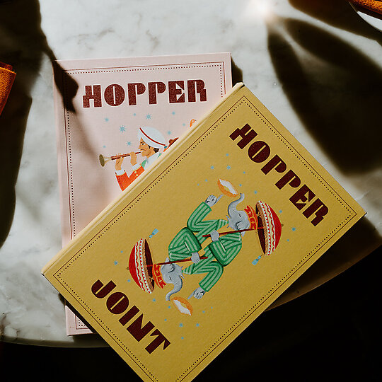 Interior photograph of Hopper Joint Brand Identity by Arianna Leggiero