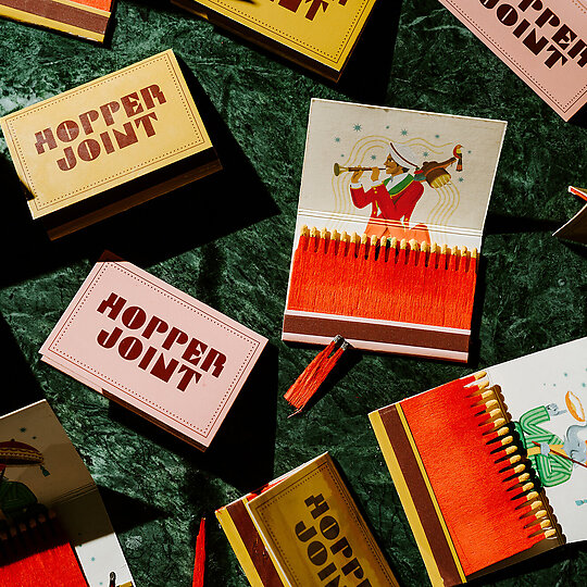 Interior photograph of Hopper Joint Brand Identity by Arianna Leggiero