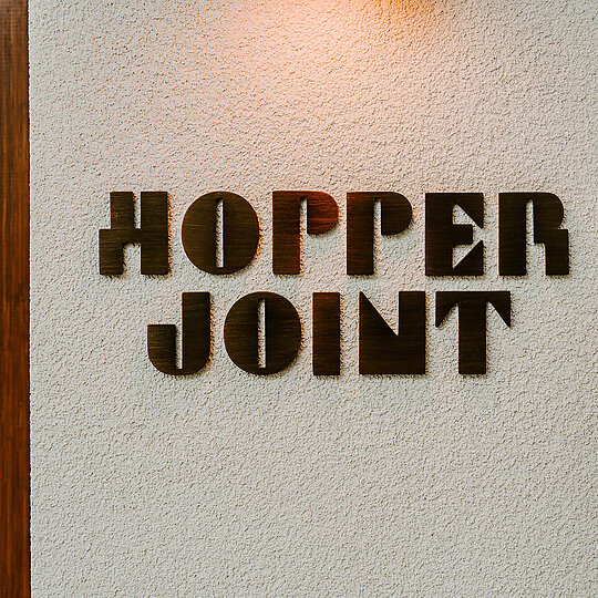 Interior photograph of Hopper Joint Brand Identity by Arianna Leggiero