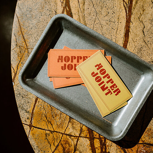 Interior photograph of Hopper Joint Brand Identity by Arianna Leggiero