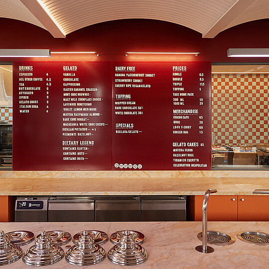 Interior photograph of Chicho Gelateria & Production Lab by Traianos Pakioufakis