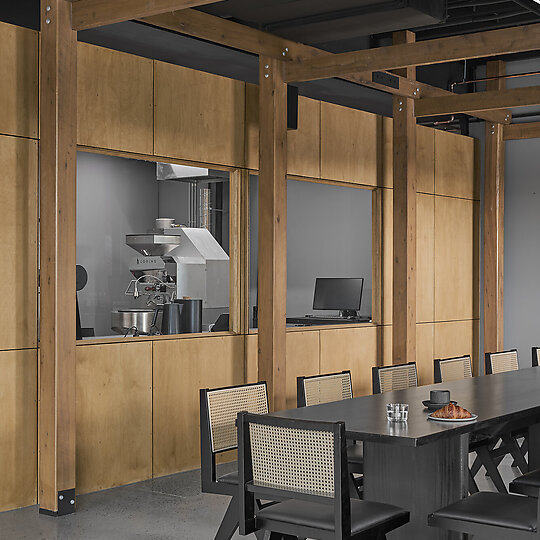 Interior photograph of Klim Coffee Roasting Co by Peter Clarke Photography