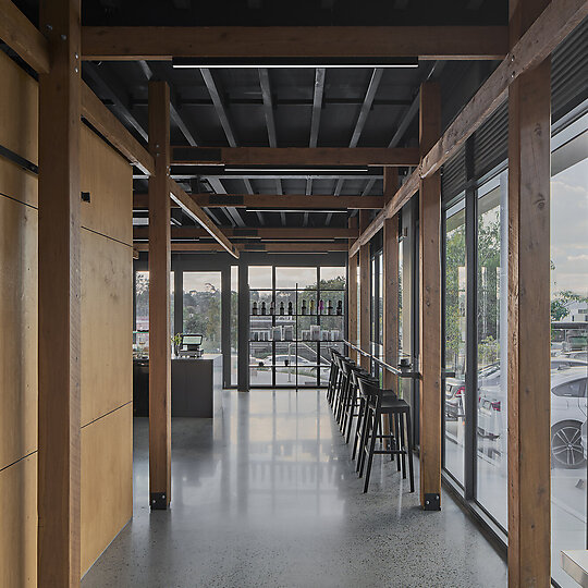 Interior photograph of Klim Coffee Roasting Co by Peter Clarke Photography