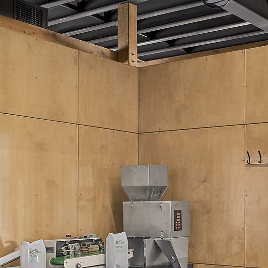 Interior photograph of Klim Coffee Roasting Co by Peter Clarke Photography