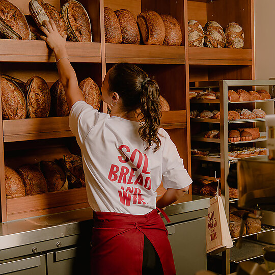 Interior photograph of Sol Bread and Wine by Jiwon Kim